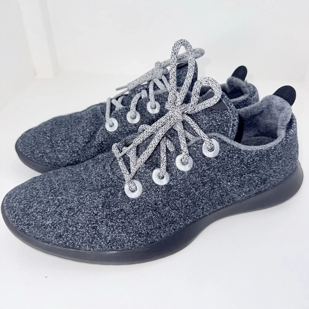 Allbirds Men's The Wool Runners Gray Fashion Shoes Size 13 Gray/Black